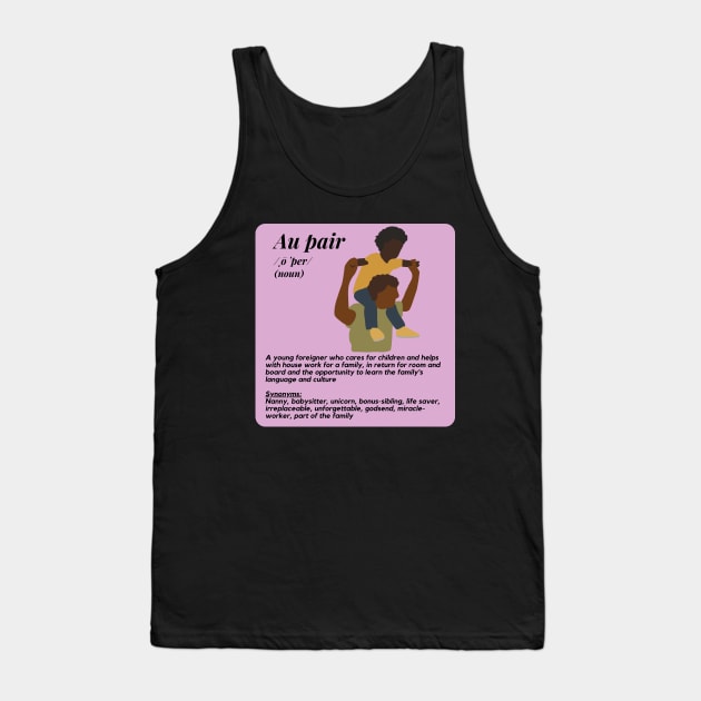 Au pair definition- purple male Tank Top by Wiferoni & cheese